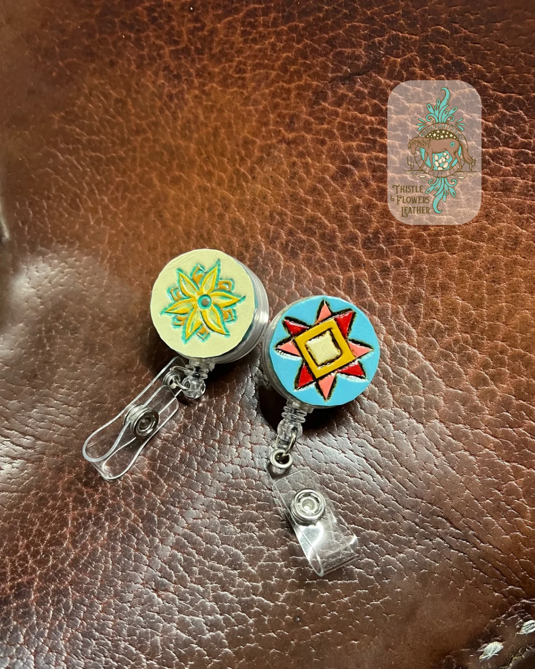 Sunflower badge reel