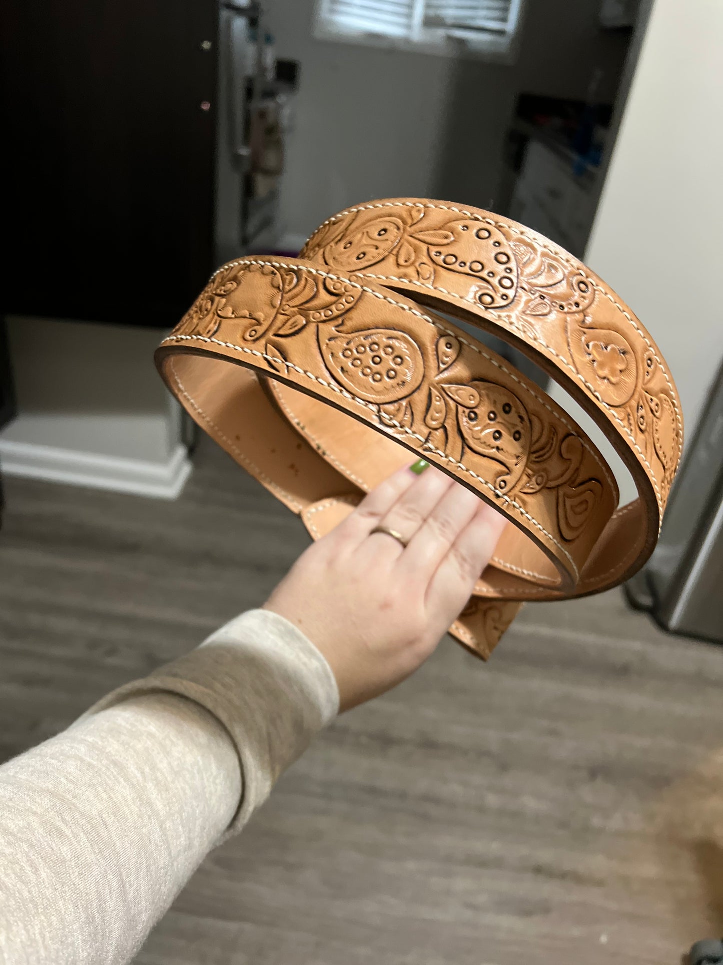 Custom Tooled Leather Belt